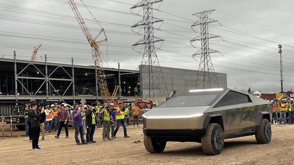 Tesla Cybertruck Concept 2019 in front of the Tesla factory in Austin, Texas