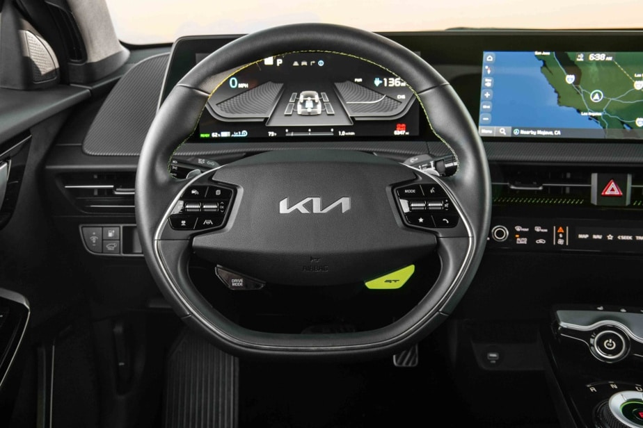 The dashboard of the Kia EV6 GT