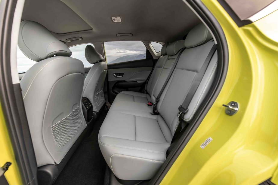 The rear seat of the Hyundai Kona EV